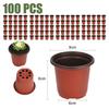 100PCS Plant Flower Pots Plastic Flower Pots Outdoor Living Garden Nursery Seedlings Pot Container