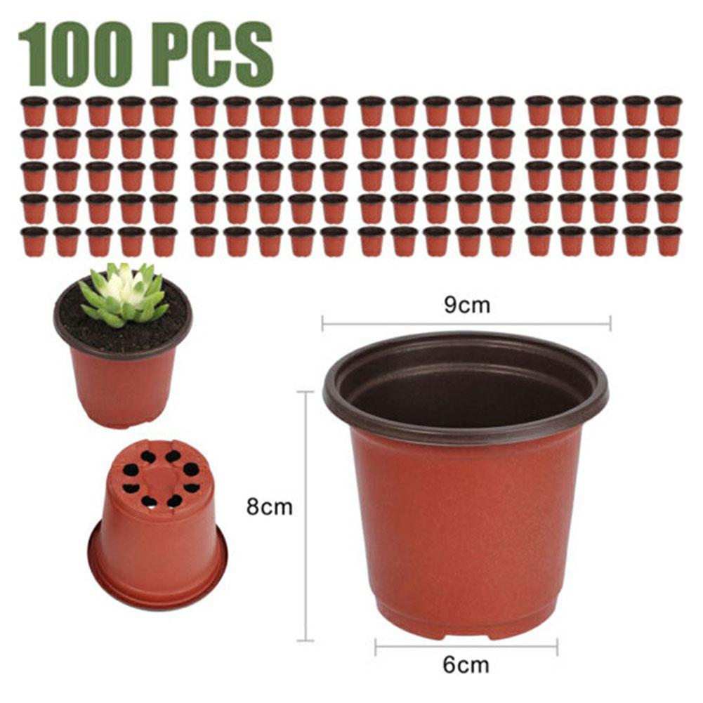 100 stk Plante Blomsterpotter Plast Blomsterpotter Utendørs Liv Hage Planteskole Frøplanter Potte Beholder