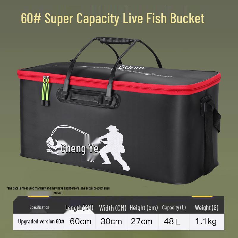 Multifunktionell EVA Förtjockad Vikbar Fiskebalja med Handtag & Axelrem