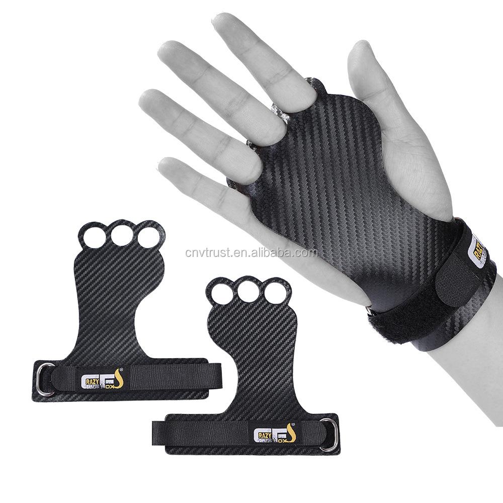 Crazy Foxs 3-Hole Gymnastic Grips for Pull Up,Bodybuilding, Palm Protection,Weight Lifting,Kettlebell,Cross Training, Fitness