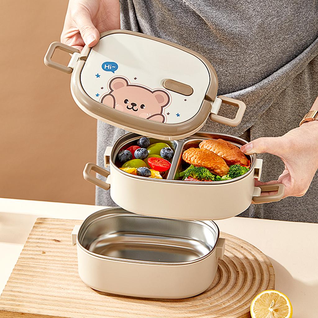 304 Stainless Steel Bento Lunch Box For Kids Students Outdoor Picnic Large Capacity Sealed Food Container Microwave Heatable
