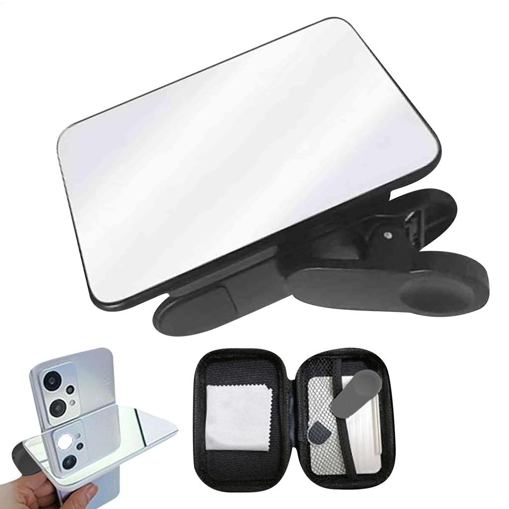 Smartphone Kamera Spiegelreflexionsclip Handy Selfie Reflektor Werkzeug Universelles Verstellbares Reflexionsclip-Set