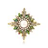 Classic Jewelry Large Crystal Brooch Party Accessories Fashion Pearl Stitch Cross Brooch Coat Brooch