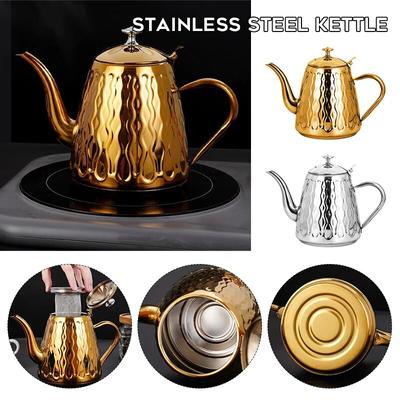 1,8 l Edelstahl-Wasserkocher mit Filter-Teekanne, für Zuhause, Hotel, Outdoor, Camping, Teekessel, Induktionsherd, Gasherd erhältlich