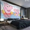 Peppa Pig Wall Tapestry, Aesthetic Printed Fabric Blanket, Suitable for Bedroom, Living Room, and Home Decor.