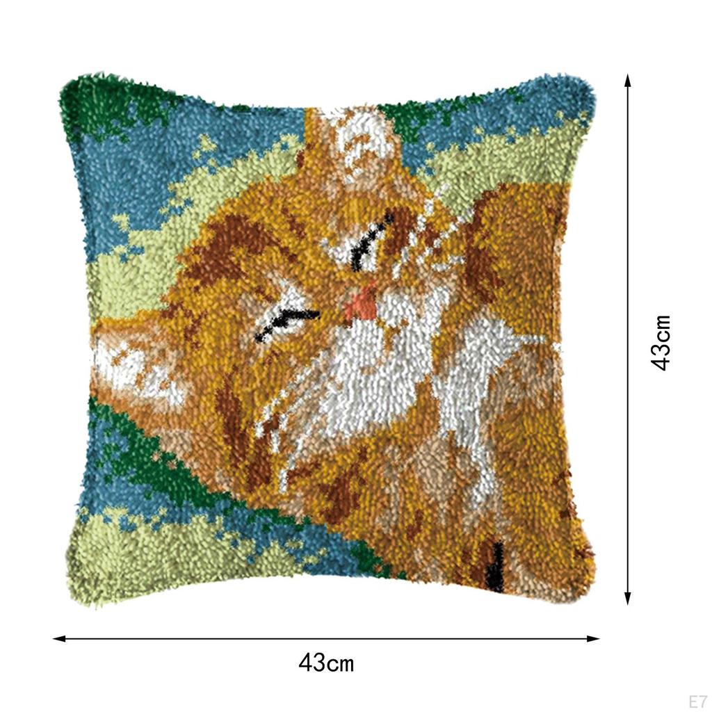 DIY Cushion Cover Crochet Cute Sewing Thread Tool Festival Gift Handmade Latch Hook Craft