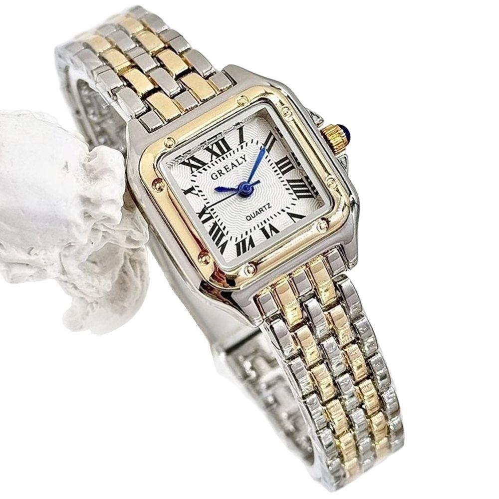New Fashion Square Ladies Quartz Watch with Casual Alloy Steel Band
