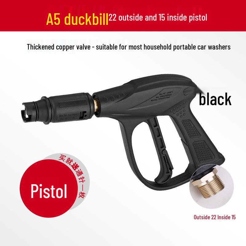 High-Pressure Car Wash Water Gun Head with Spray Nozzle, Brush, and 58-Type Compatibility for Household Cleaning