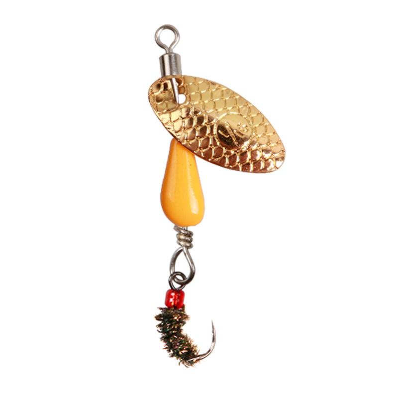 Rotating Spinner Spoon Fishing Lure Artificial Metal Sequins Bait 5.5Cm/2.7G Single Hook Wobblers Bass Trout Perch Pesca