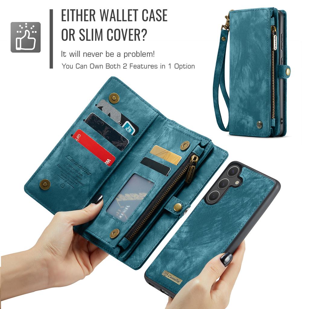 For Samsung Galaxy S26 Phone Cases CASEME 008 Leather Cover with Detachable Wallet and Strap