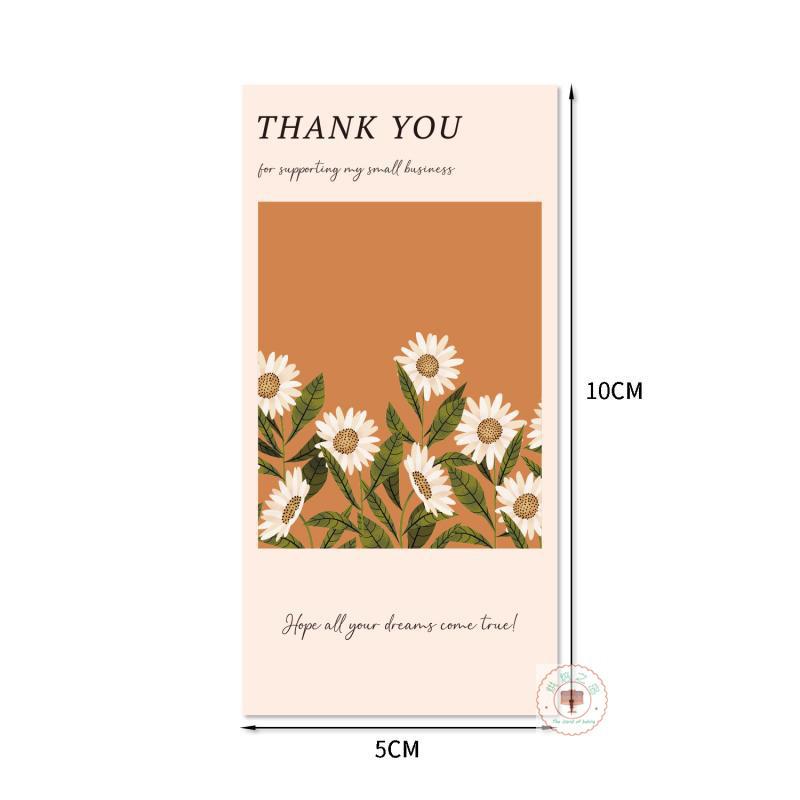 Floral Print Decorative Self-Adhesive Stickers: 50 Sheets/Pack for Gift Packaging and Bag Sealing