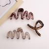 Large Brown Leopard Print Acrylic Wave Hair Claw Clips, Non-Damaging Hair Clips for Women with Thick Hair, Non-Slip Strong Hold