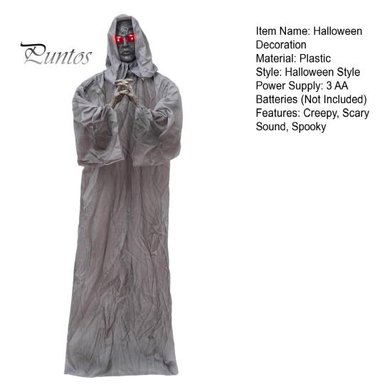 Animierte Zombie-Requisiten mit Licht und Ton, Gruseliger stehender Geist Halloween-Dekoration, Aktivierter Nonnen-Skelett-Geisterhaus-Schreck-Party-Zubehör