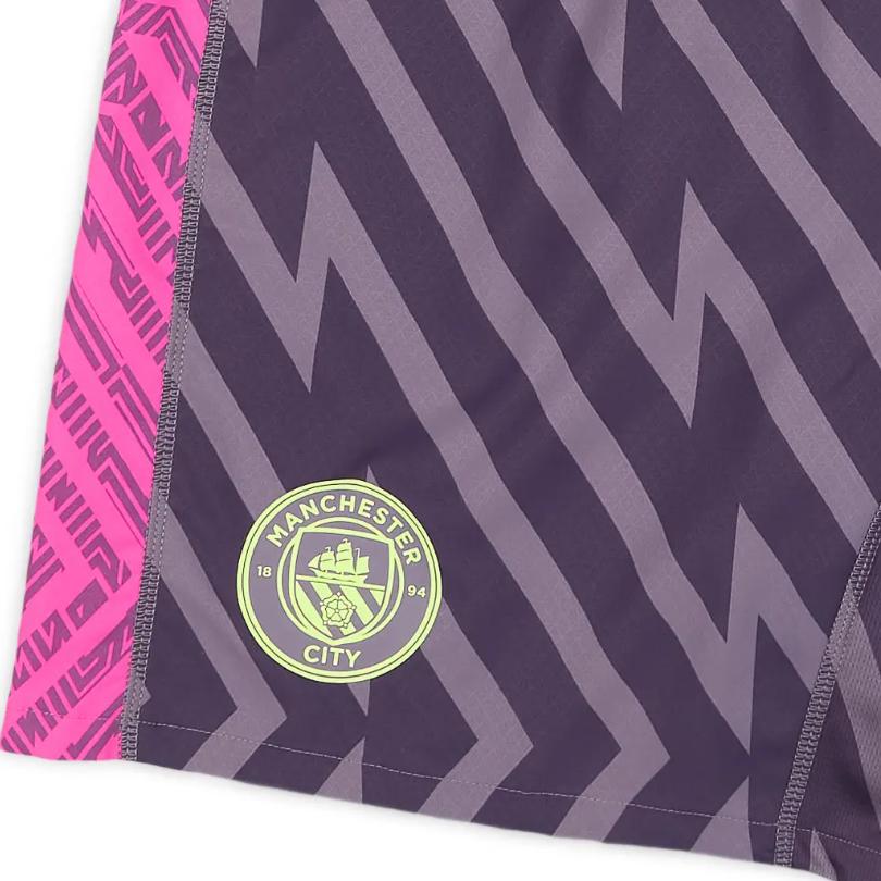 Puma Manchester City 2023-24 Goalkeeper Color Block Comfortable Player Version GK Away Shorts Football Pants Unisex shorts Purple 770468-98