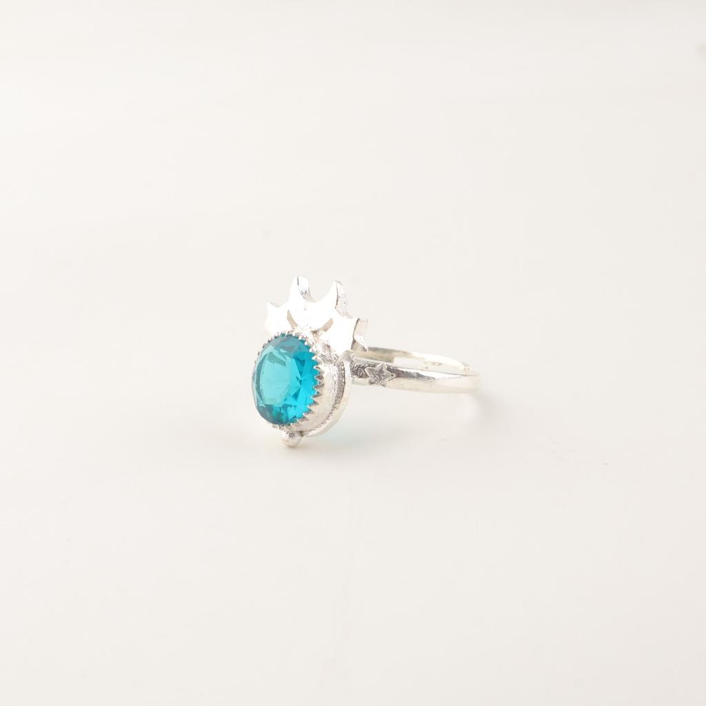 Blue Apatite Gemstone 925 Sterling Silver Jewelry Handmade Ring For Women Gift RR-67-1