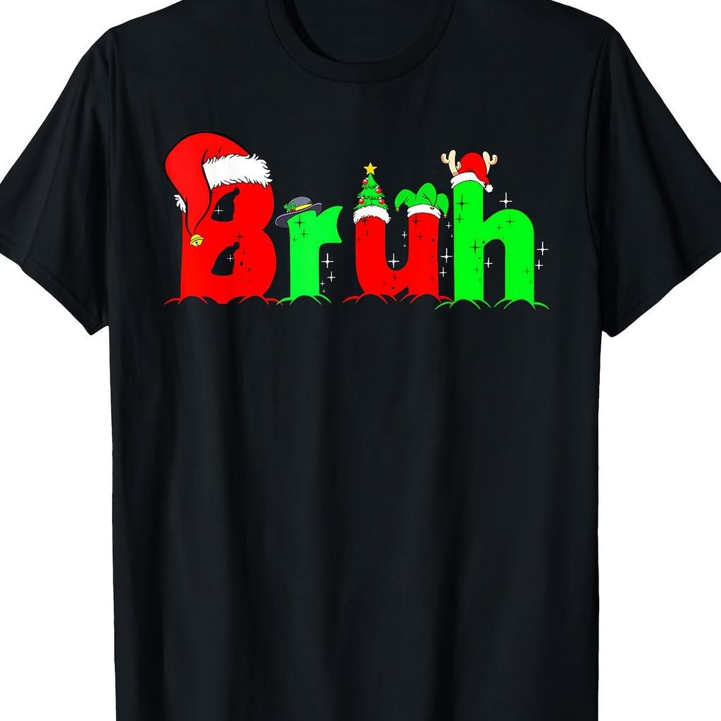 Funny Bruh Christmas Tshirt Graphic Xmas Party Cotton Crewneck Holiday Tee Gift For Men Teens