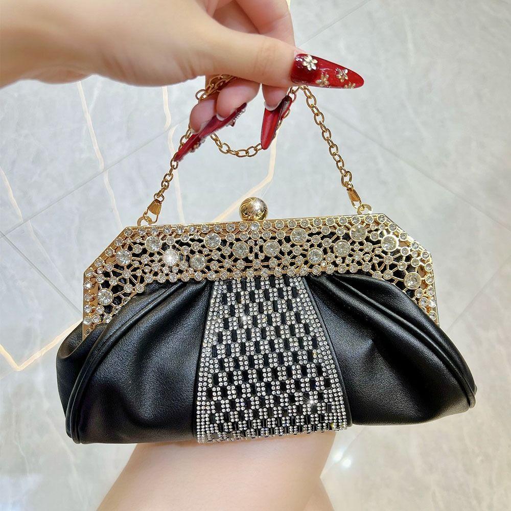 Gifts Diamond Embedded Evening Dress Handbag Elegant Large Capacity Clutch Bag Tote Bag for Ladies Party And Banquet
