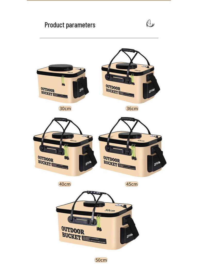 Foldable Live Fish Bucket - Portable Fishing Bag/Box for Wild Fishing
