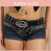 Punk Belt Pu With Letter Design Alloy Buckle And Water Diamond Decor Casual For