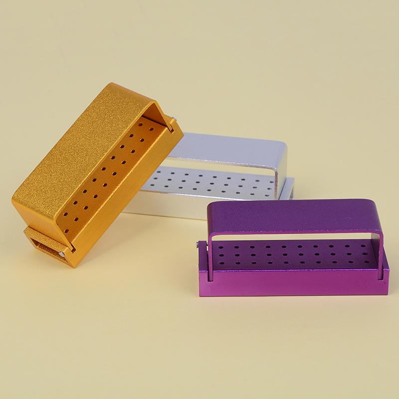 

Aluminium Dental Bur Burs Holder Block Disinfection Box Autoclave 30 Holes
