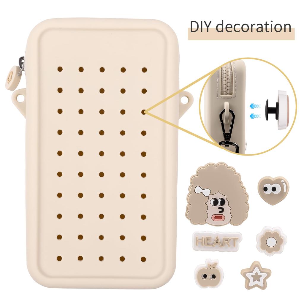 Smartphone Silikon Schulter Silikon DIY Silikon Silikon Smartphone Schultertasche Beutel, Tasche, Beutel, Tasche, Tasche, (Beige)