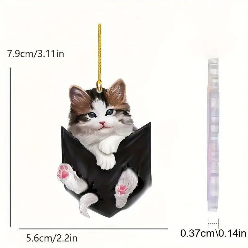 

Cartoon Acrylic Cute Cat Pendant For Decorative Car Interior Accessories