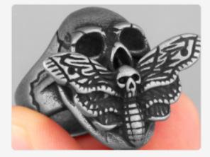 Men's Vintage Punk Skull Ring Gothic Fashion Jewelry Trendy Travel Accessory for Men