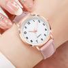 4PCS/Set Fashion Women's Watch Casual Leather Strap Versatile Round Dial Quartz Watch Set