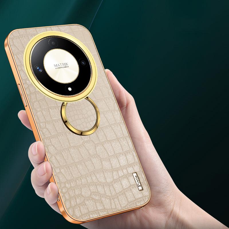For Honor X9b 5G/Magic6 Lite 5G Cell Phone Case 6D Electroplating Finger Ring Kickstand Back Cover