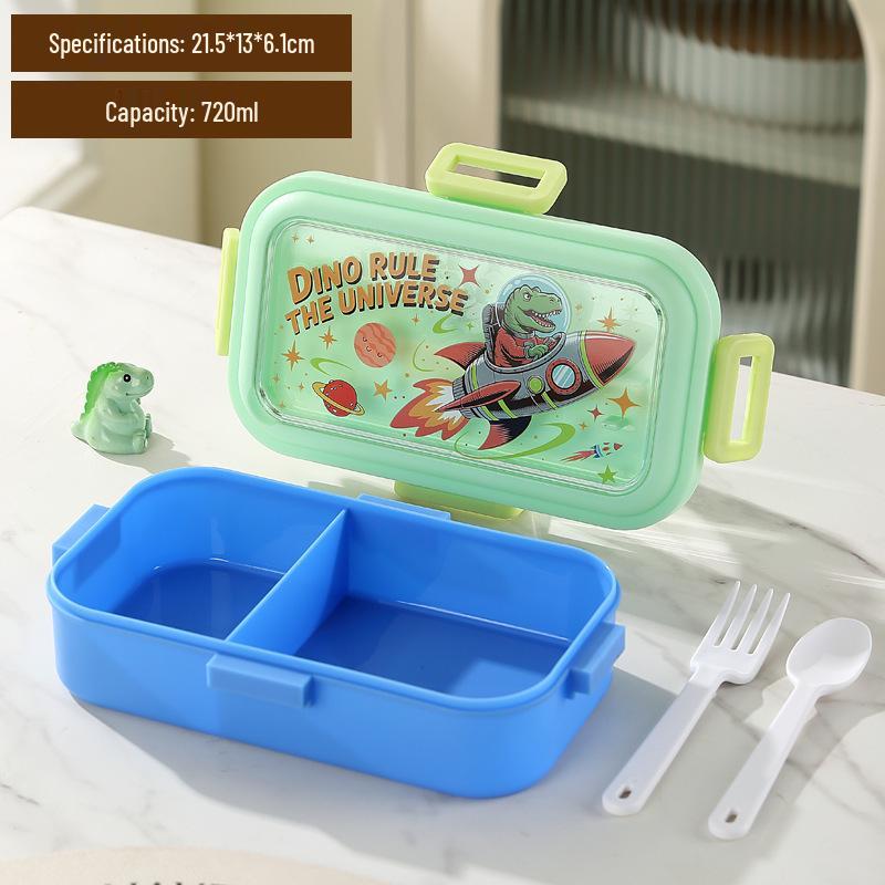 304 Stainless Steel Bento Lunch Box with Compartments, Fork & Spoon - Portable Meal Prep for Office Workers & Children