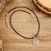Vintage Spiral Vortex Pendant Necklace for Women Punk Hip Hop Hand-Woven Leather Rope Clavicle Chain Necklace Y2K Jewelry