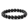 Bracciale in pietra di ossidiana nera naturale che promuove la circolazione sanguigna Rilassa il sollievo dall'ansia Braccialetti per la perdita di peso sani Donna Uomo