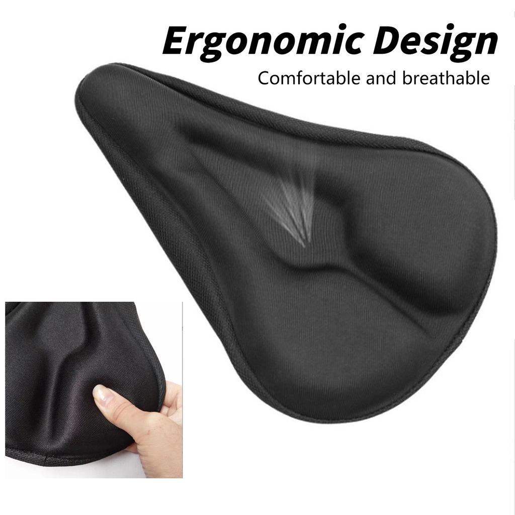 3D Soft Bicycle Seat Cover Thickened Widened Bike Saddles Lightweight Black Bike Replacement Seat Suitable for Women and Men