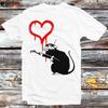 T-shirt Pittura Ispirata a Banksy Artista Ratto B1213