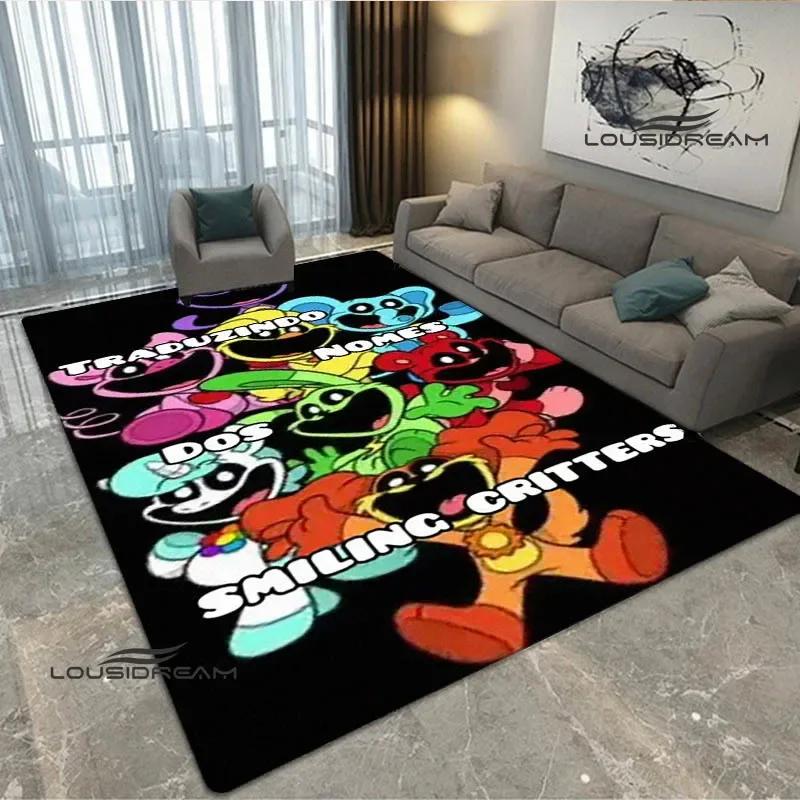 S-lächelnde Kreaturen Cartoon-Druck Teppich Rutschfester Teppich Yogamatte Fußmatte Fotografie Requisiten Küchenteppich Bereichsteppich Geburtstagsgeschenk