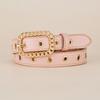 Womens Vintage Quality Gold Buckle Slim Waist Belt Fashionable And Versatile Accessory