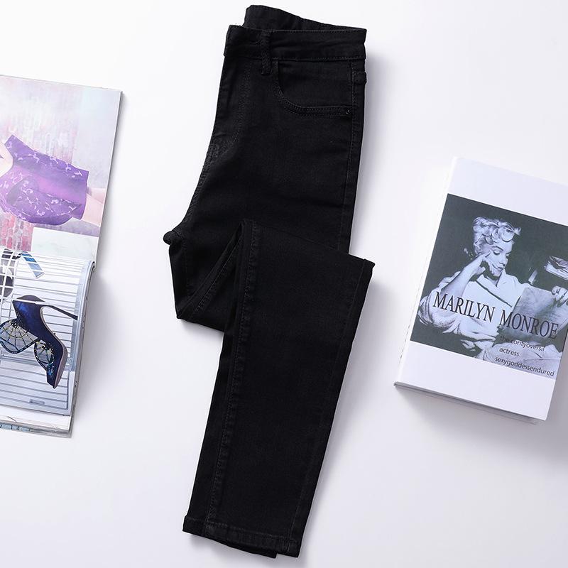 Women's High Waist Light Wash Cropped Skinny Jeans – Spring/Autumn 2025 Trendy Slimming Eight-Point Pants