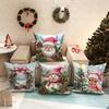 Cute Santa Claus Snowman Garland Pillowcase Christmas and New Year Gift Suitable for Home Room Living Room Sofa Cushion Cover