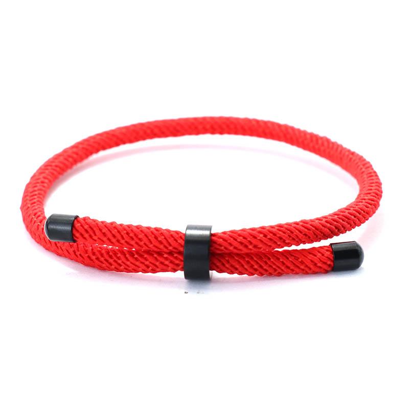 New Minimalist Stainless Steel Bracelet Adjustable Unisex 4mm Nylon Cord Chain Braclet Couple Gift For Lover Leisure Accessories