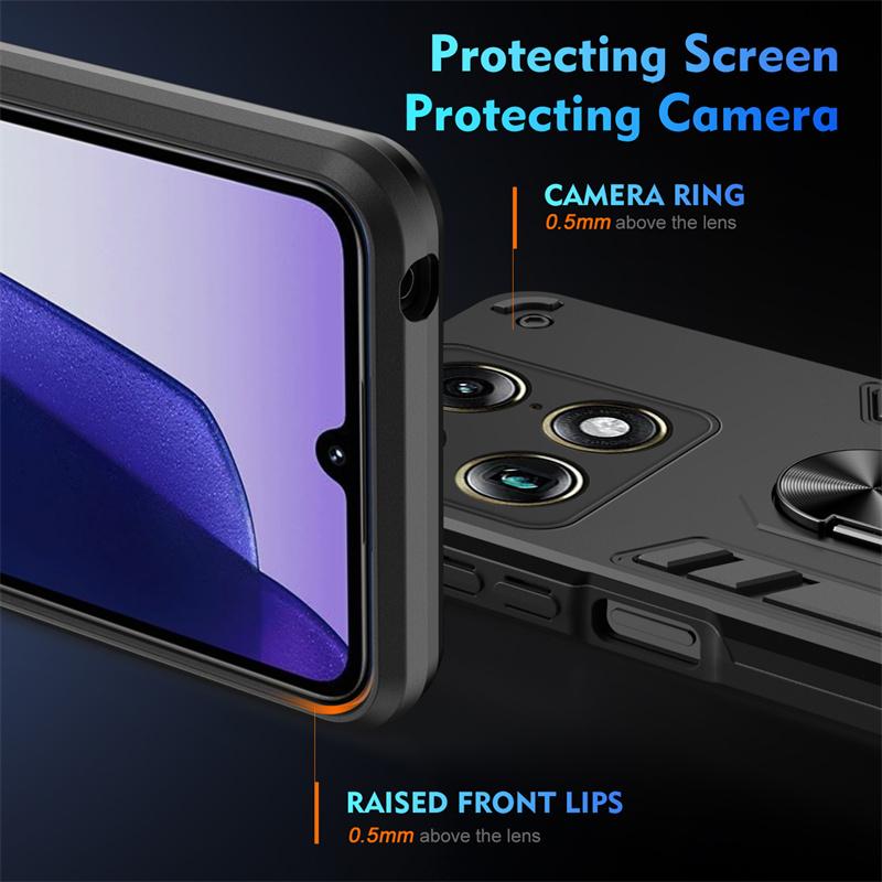 Funda For Motorola Signature 5G Rugged Armor Camera Protect Phone Case For Moto Signature Magnetic Holder Ring Cover Capa Coque