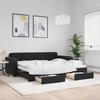 VidaXL Daybed with Trundle and Drawers Black 90x190 Cm Velvet 3196992