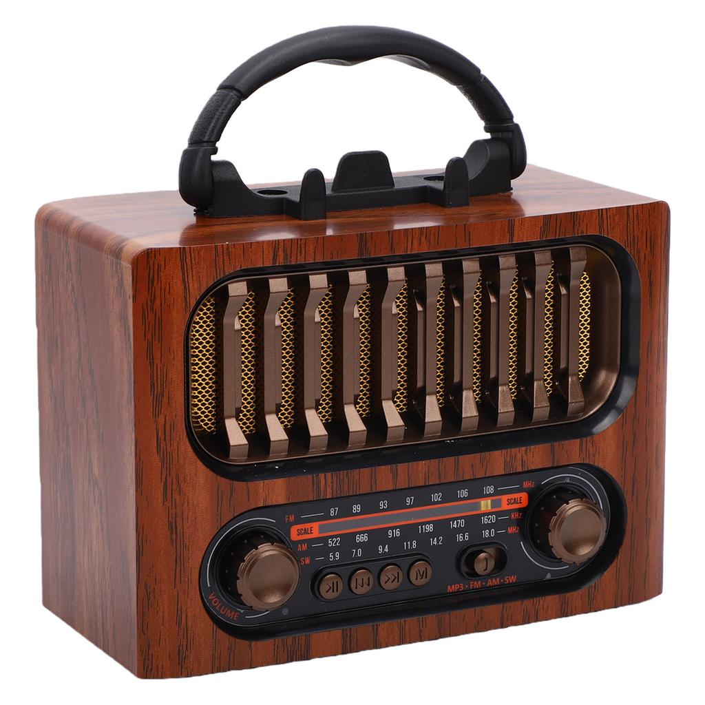 Retro Bluetooth Speaker Radio Rechargeable Vintage AM FM SW Radio with Telescopic Antenna for Home Car