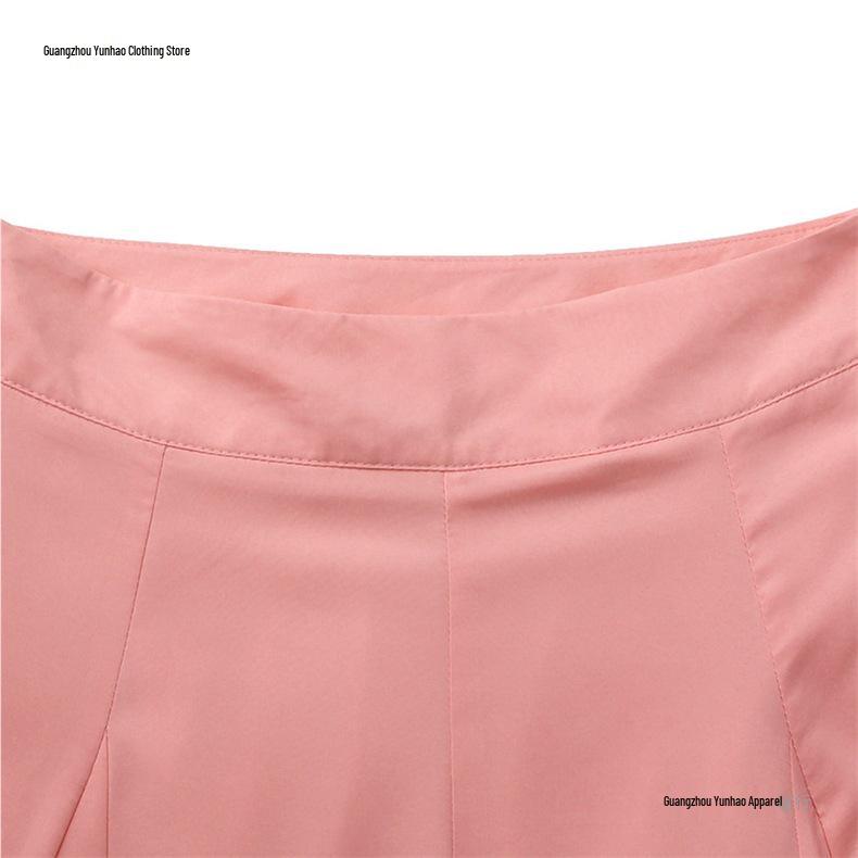 2026 Spring Women's High Waist Wide Leg Casual Pants - Solid Color, Lightweight