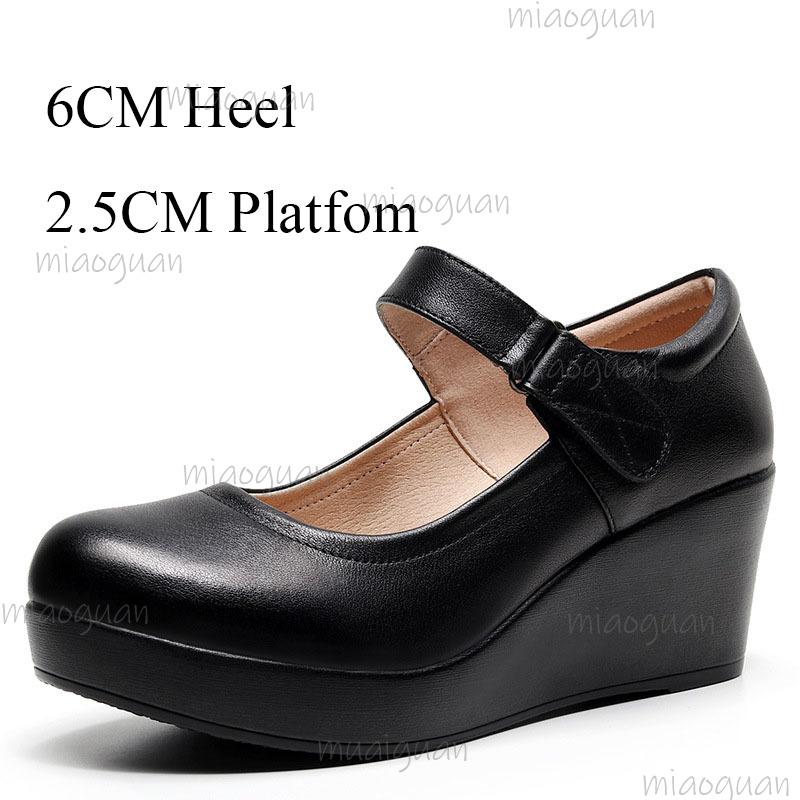White Wedges Platform Mary Jane Shoes Women's Round Toe Casual Shoes Comfortable Black High Heel Pumps Spring Autumn Sandals