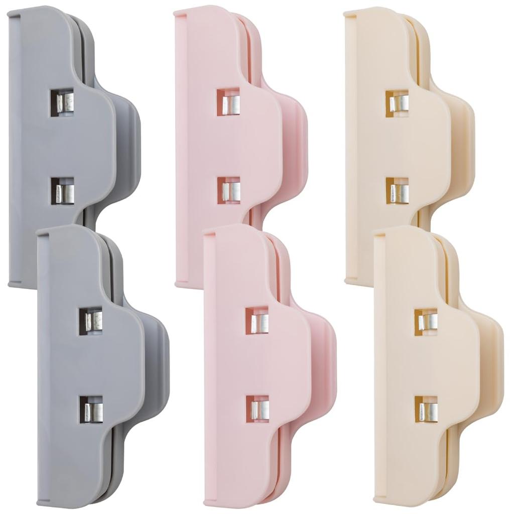6 Pcs Chip Clips Bag Clips Food Clip, Plastic Sealing Bag Clamp For Food Storage Clamps Bread Sealing Large Clips