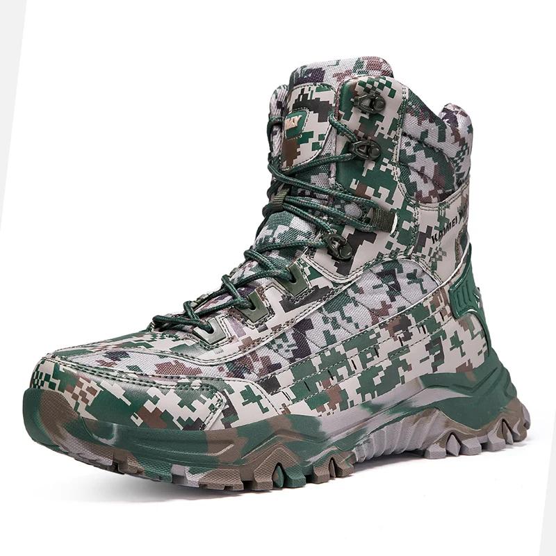 Fashion Men's Desert Combat Boots Outdoor Non-slip Hiking Shoes Waterproof Men's Work Boots Men Tactical Boots 2025 Fashion Ankle Boot