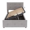 Upholstery Bed 90 X 200cm Height-Adjustable Headboard Large Space Ergonomic Children Design Hydraulic Single with Slatted Frame Home Furniture Flat