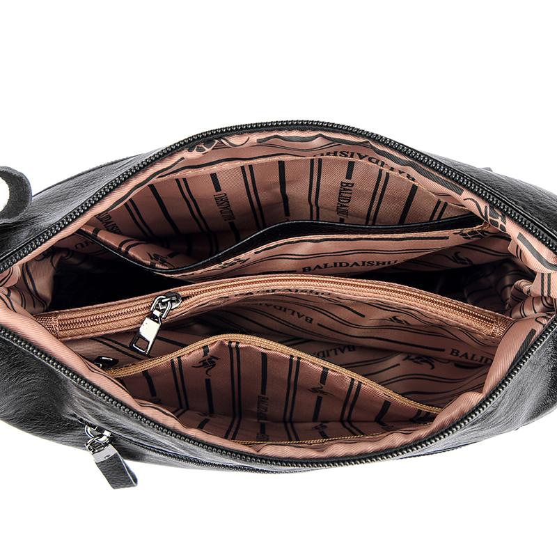 Women's Leather Crossbody Bag Large Capacity Multi-pocket Shoulder Bag for Middle-aged Mom Daily Life  and Weekend Outings