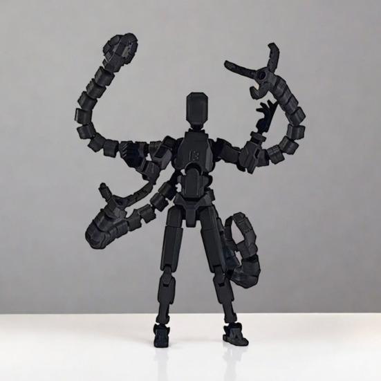 3D Printed Robot Action Figure with Accessories Movable Joints Robot Model Toy