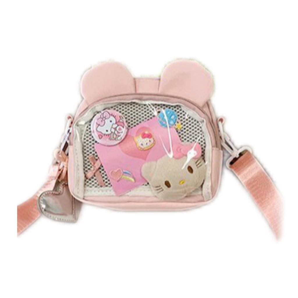 Bear Ears Small Shoulder Bag With Soft Nylon Material For Daily Fashion